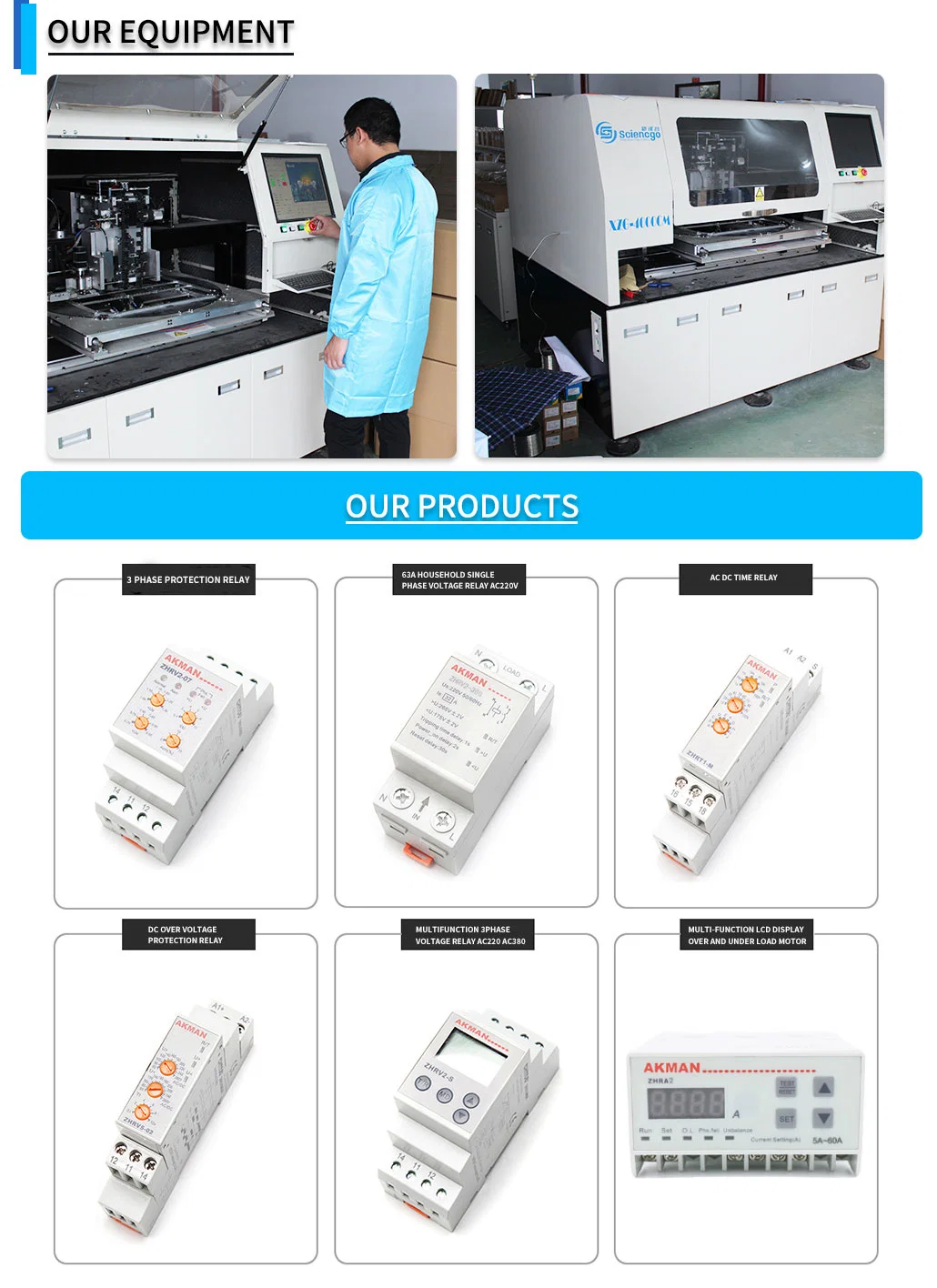 LCD Display 3 Phase Current Motor Protector Overload Protection Relay Phase Failure Protector