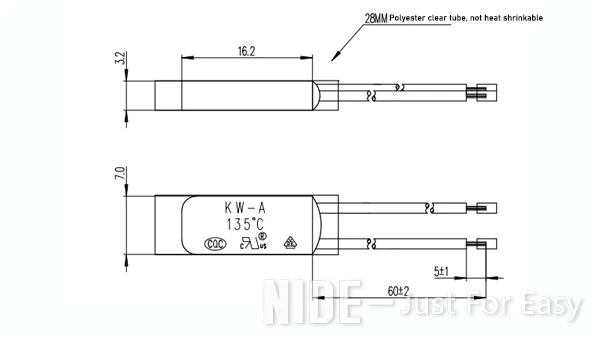 Air Conditioner Motor Thermal Protector Kw Thermal Protector 135 Degrees